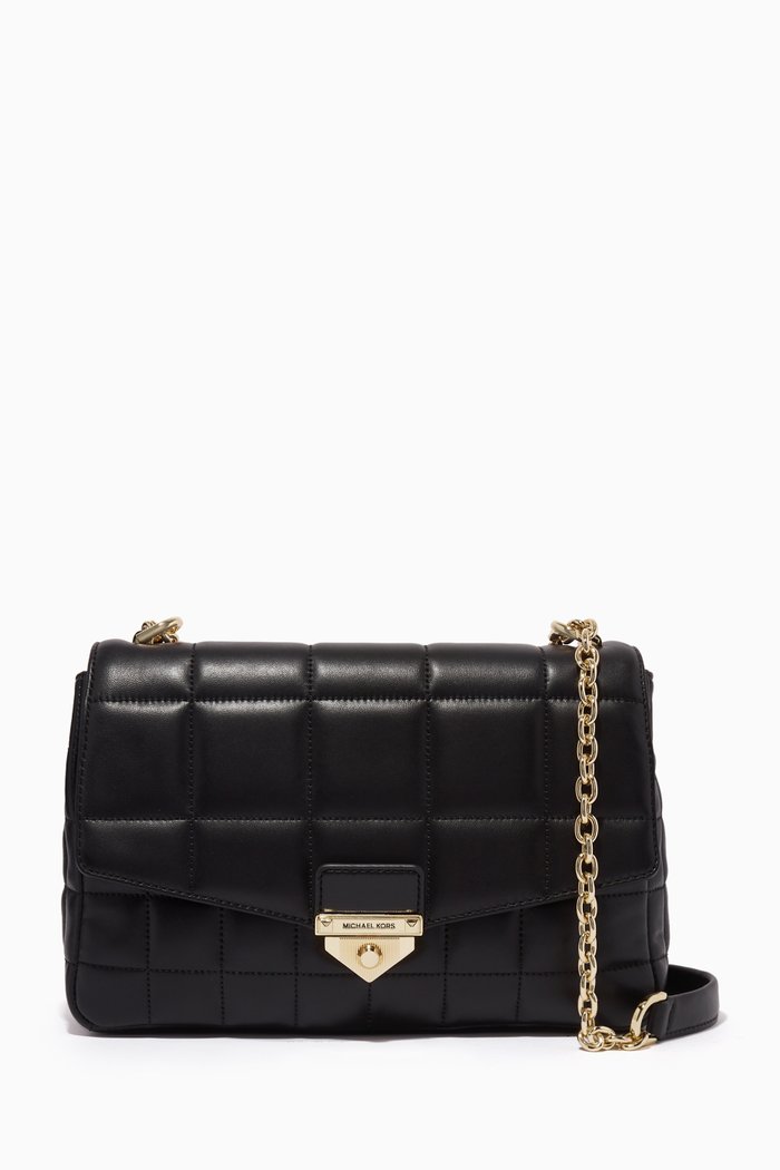 

SoHo Large Shoulder Bag in Quilted Leather, Black