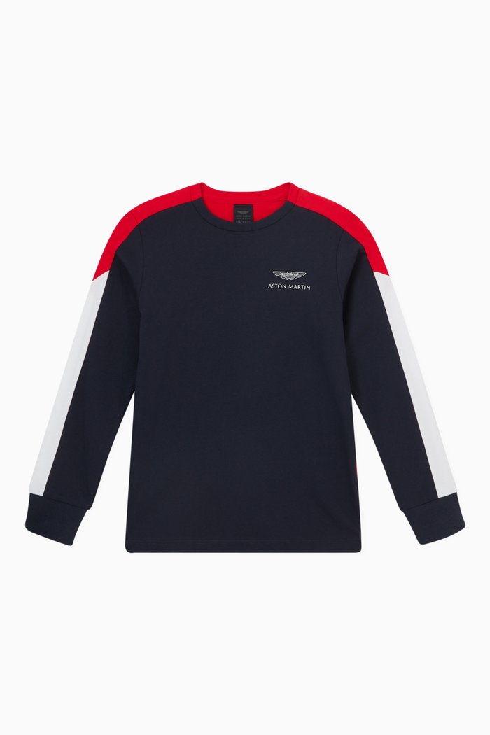 

Logo Print Long Sleeves T-shirt in Jersey, Blue