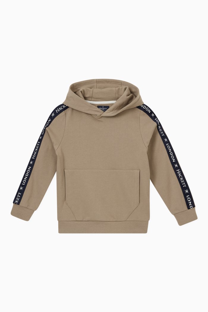 

Logo Tape Hoodie in Cotton, Neutral