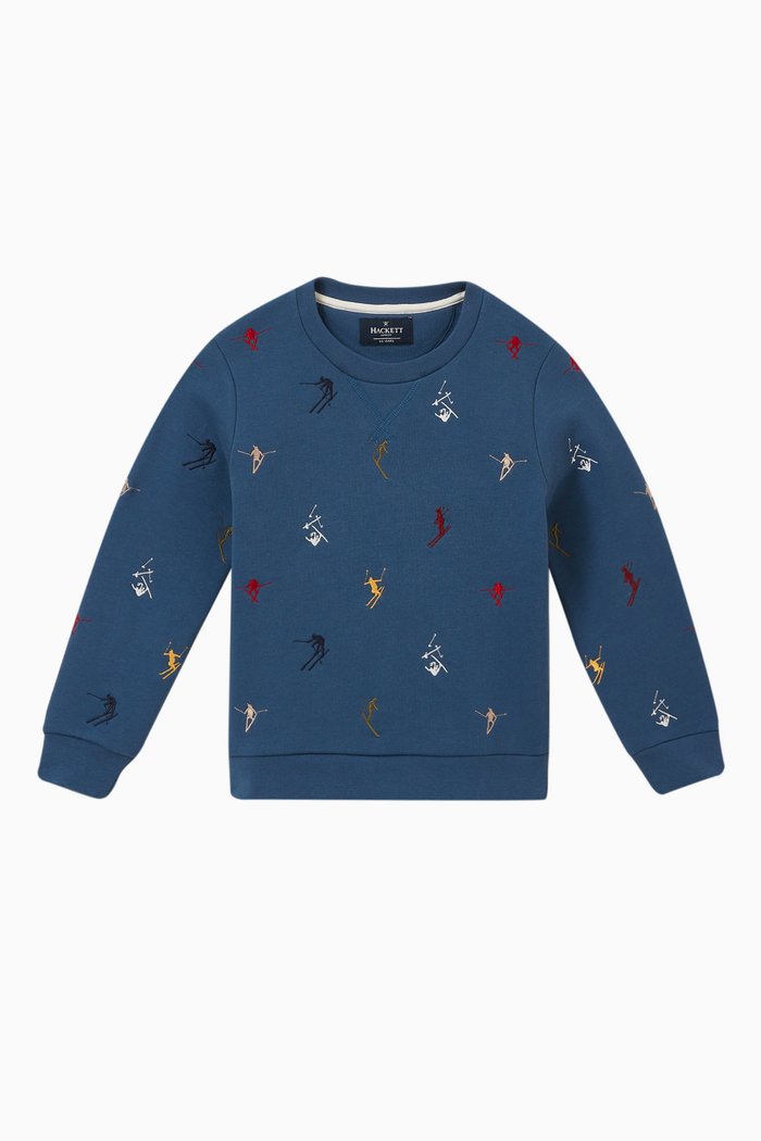 

Skiing Sweatshirt in Cotton, Blue