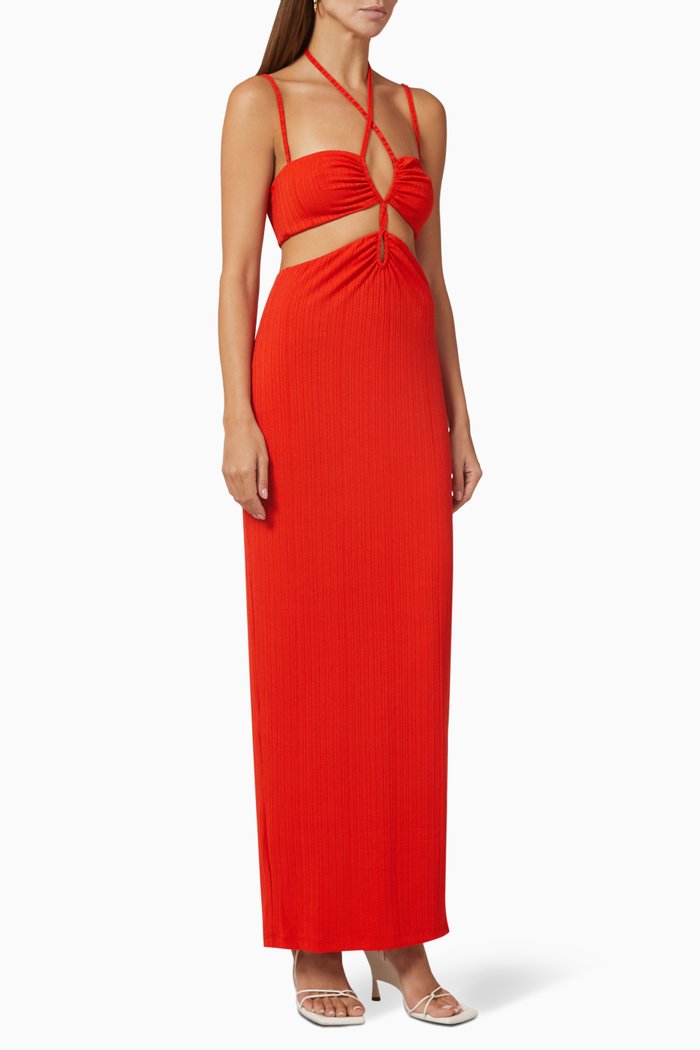 

Oasis Maxi Dress in Stretch-jersey, Red