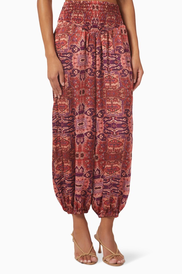 

Darya Pants in Satin, Burgundy