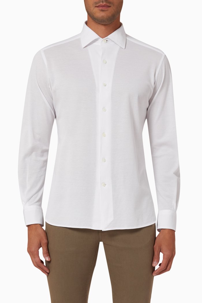 

Long-sleeve Shirt in Cotton-jersey, White