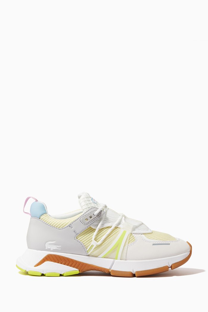 L003 Trainers in Textile & Faux Leather, White