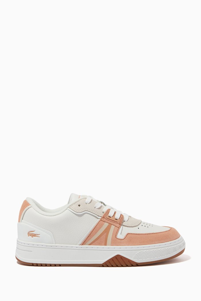 

L001 Colour-block Trainers in Leather, White