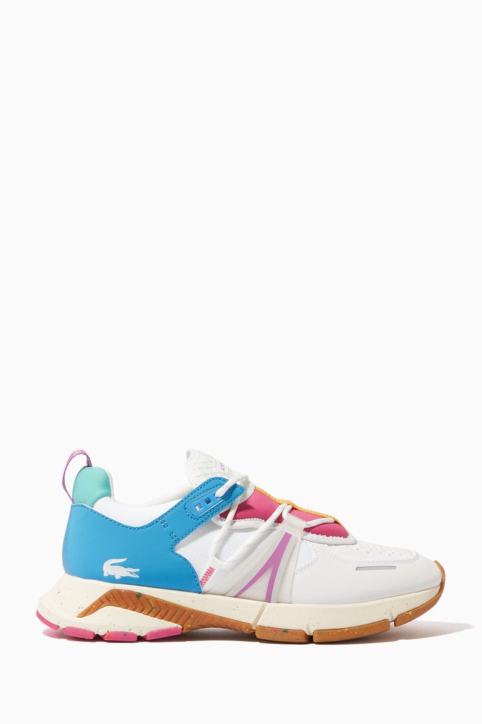 L003 Sneakers in Textile & Faux Leather, White