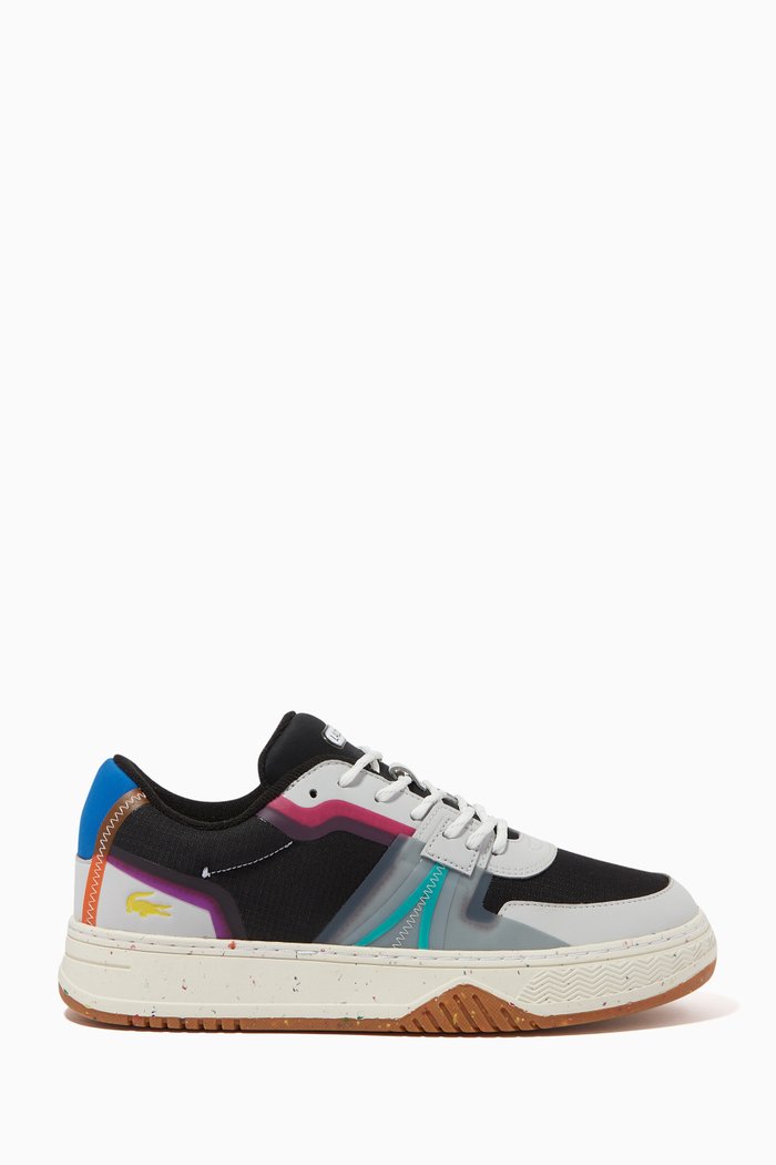 

L001 Colour-block Sneakers in Recycled Textile, Black
