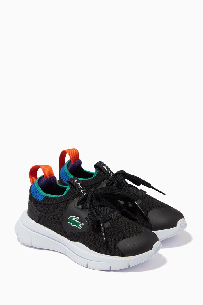 Run Spin Sneakers in Knit Mesh, Black