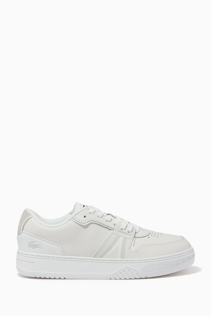 

L001 Low-top Trainers in Leather & Textile, White