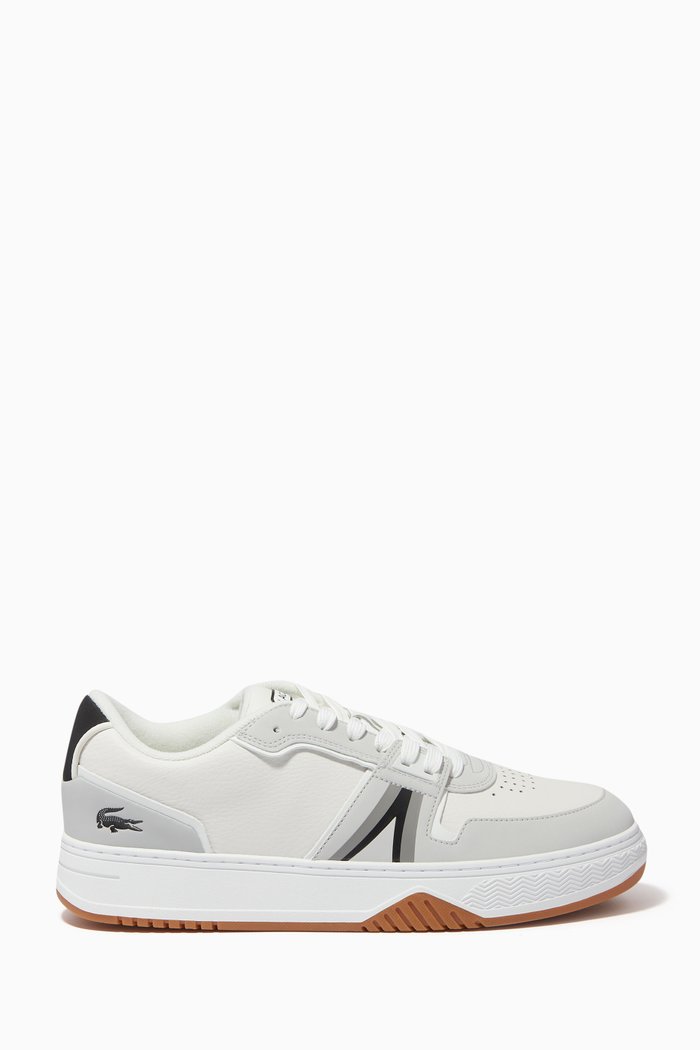 

L001 Trainers in Smooth & Faux Leather, White