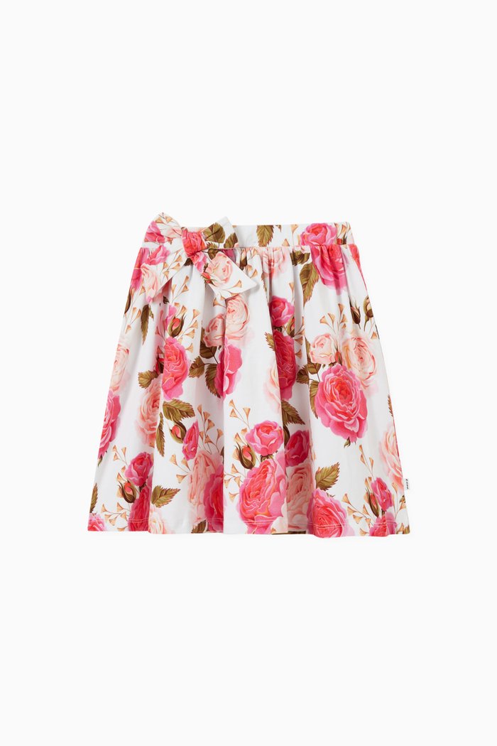 

Sarah Rose Print Skirt in Cotton, Pink