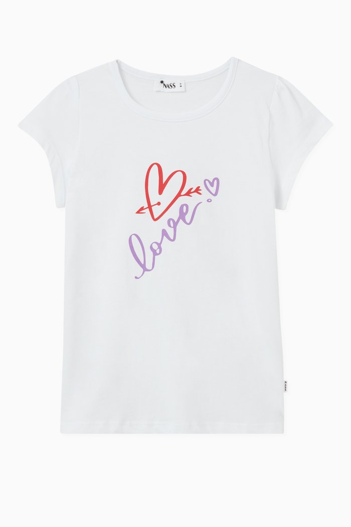 

Suha Love Print T-shirt in Cotton, White