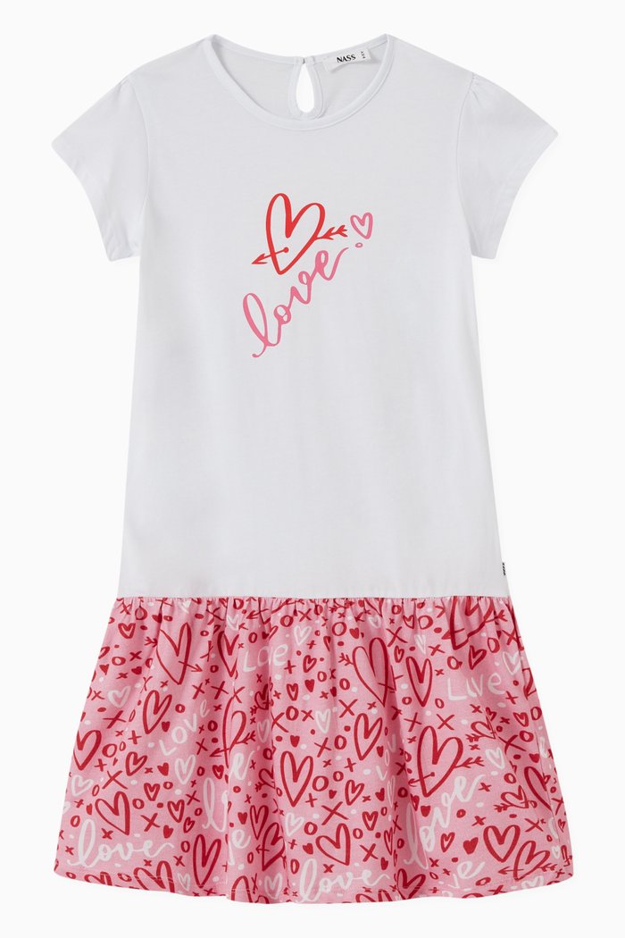 Nahid Love Print Dress, White