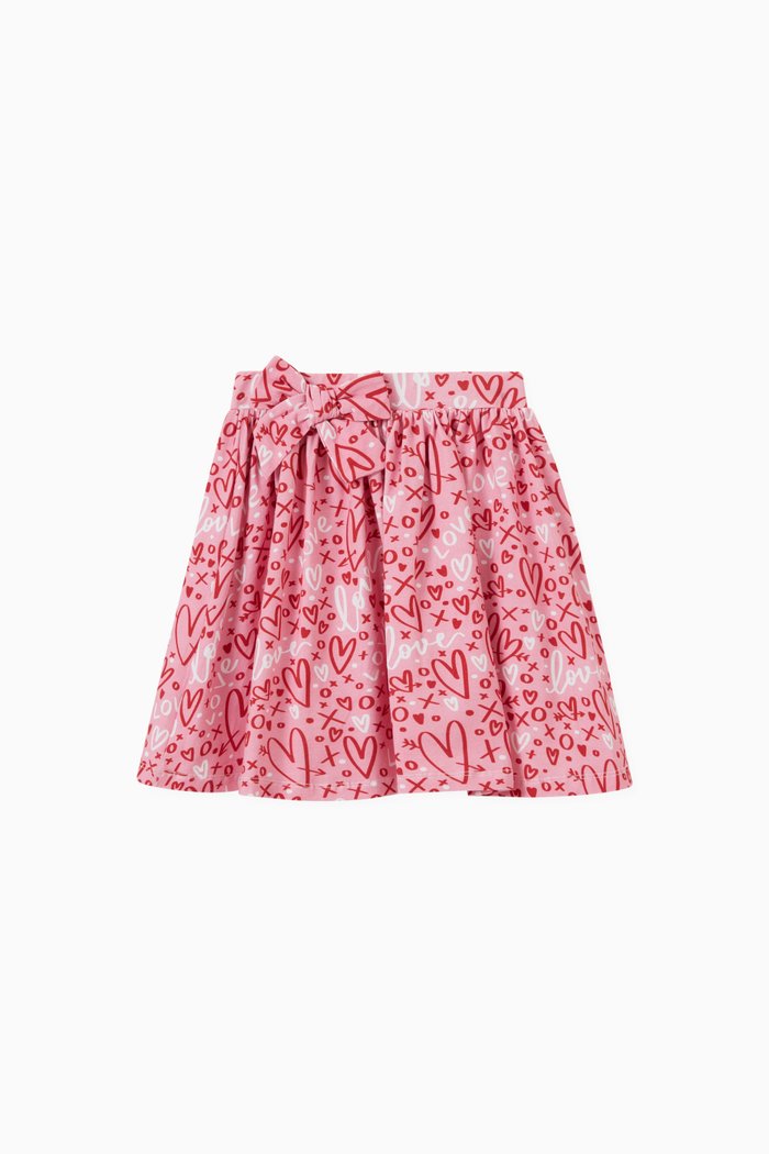 

Sarah Love Print Skirt in Cotton, Pink