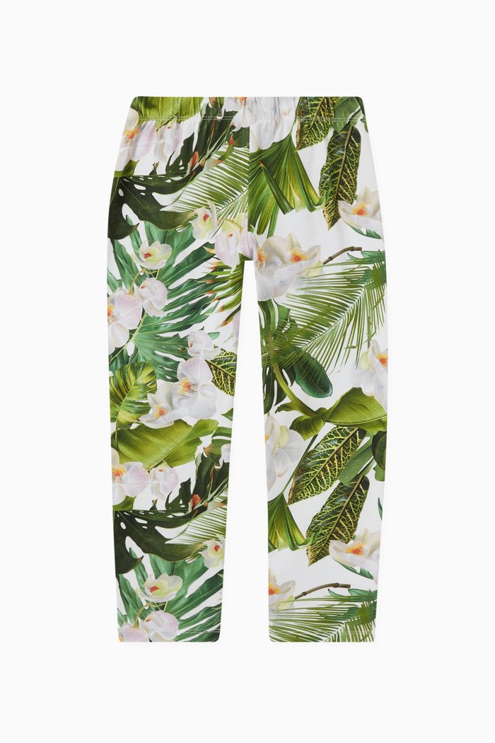 

Orchid Print Leggings in Jersey, Green