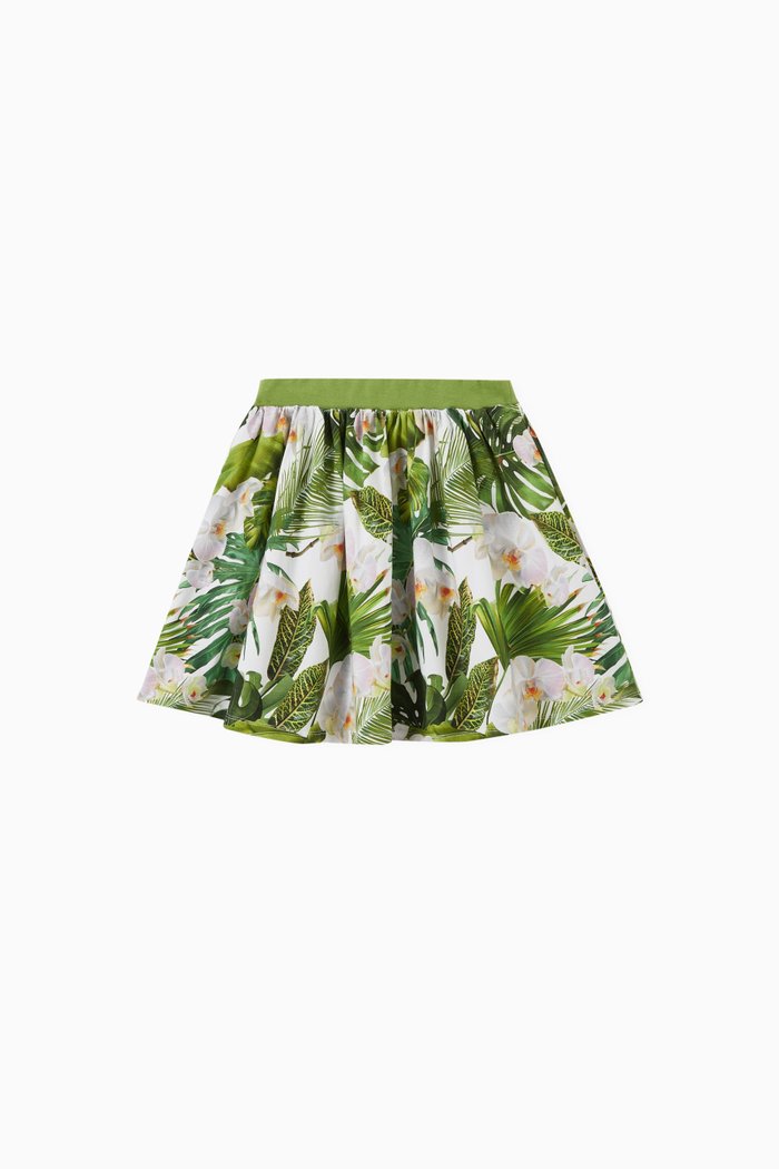 

Joseline Orchids Print Skirt, Green