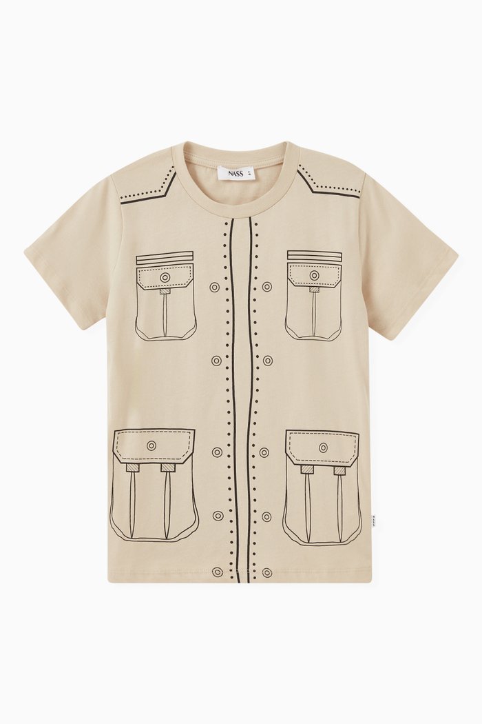 John West T-shirt in Cotton, Neutral