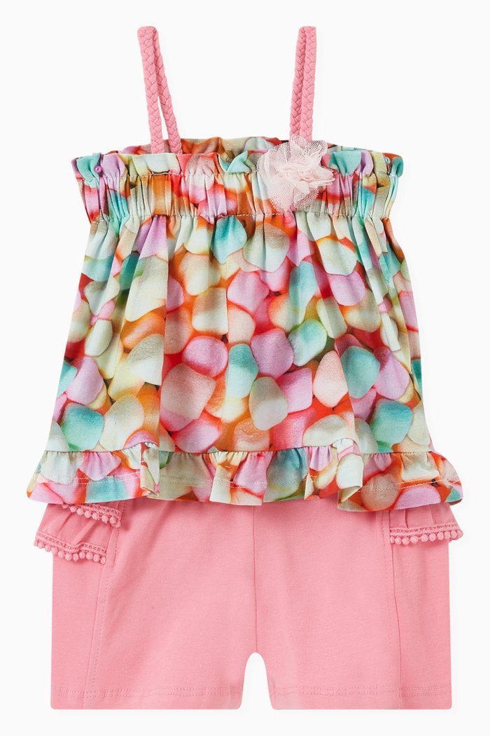 

Marshmallow Top & Shorts Set in Cotton, Pink