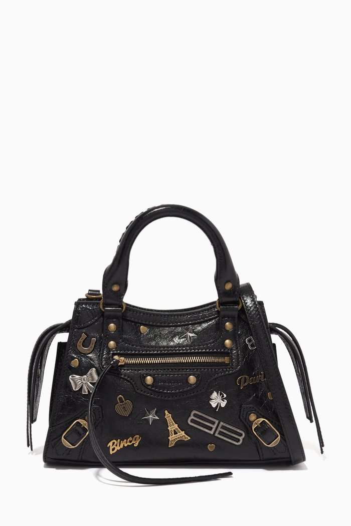 

Neo Classic City Pins Mini Bag in Arena Lambskin, Black