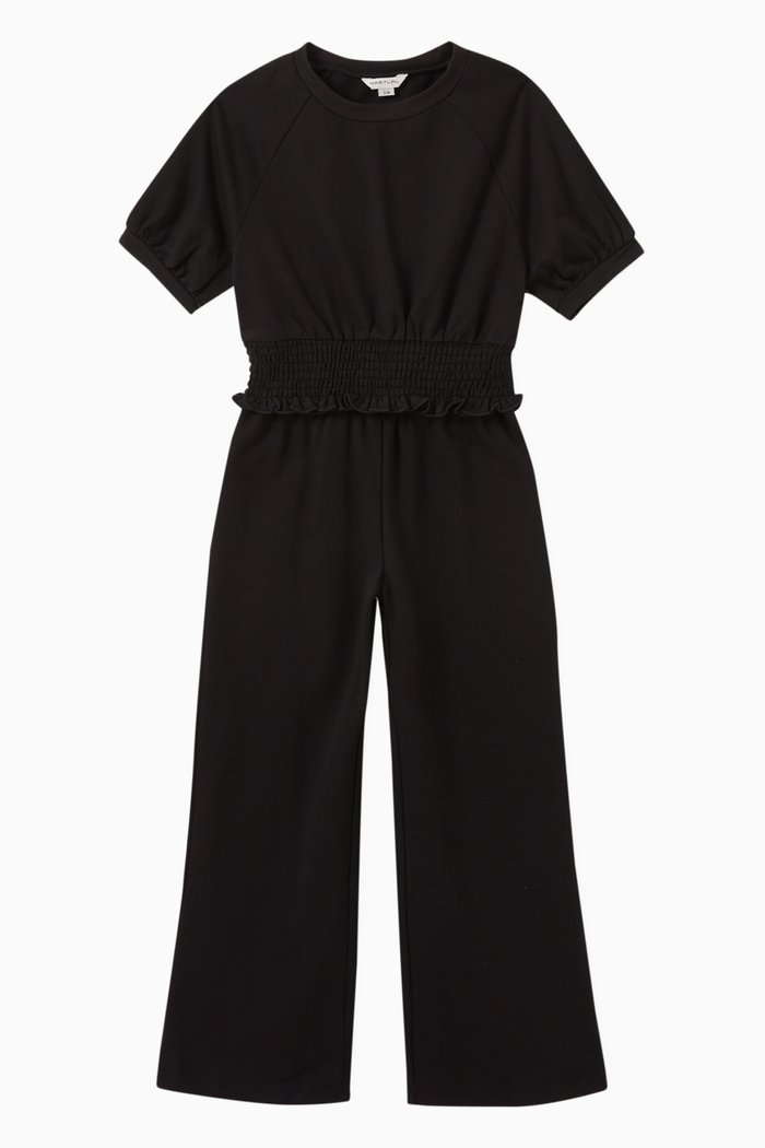 

Smocked Top and Pants, Set of Two, Black