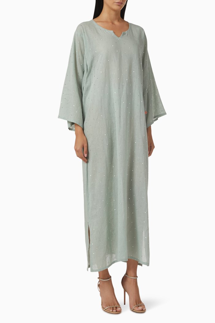 

Studded Kaftan in Cotton, Blue