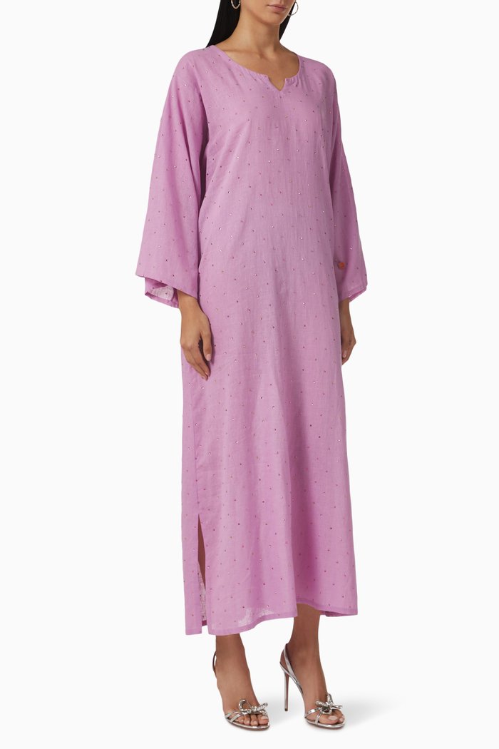 

Studded Kaftan in Cotton, Pink