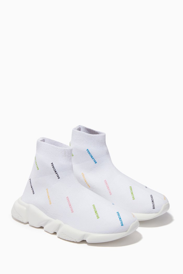 

Speed All-over Logo Sneakers in Polyester, White