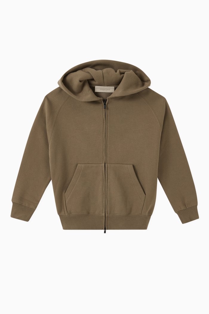 

Essentials Hoodie in Fleece, Brown