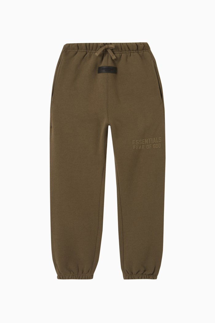 

Drawstring Logo Sweatpants in Fleece, Brown
