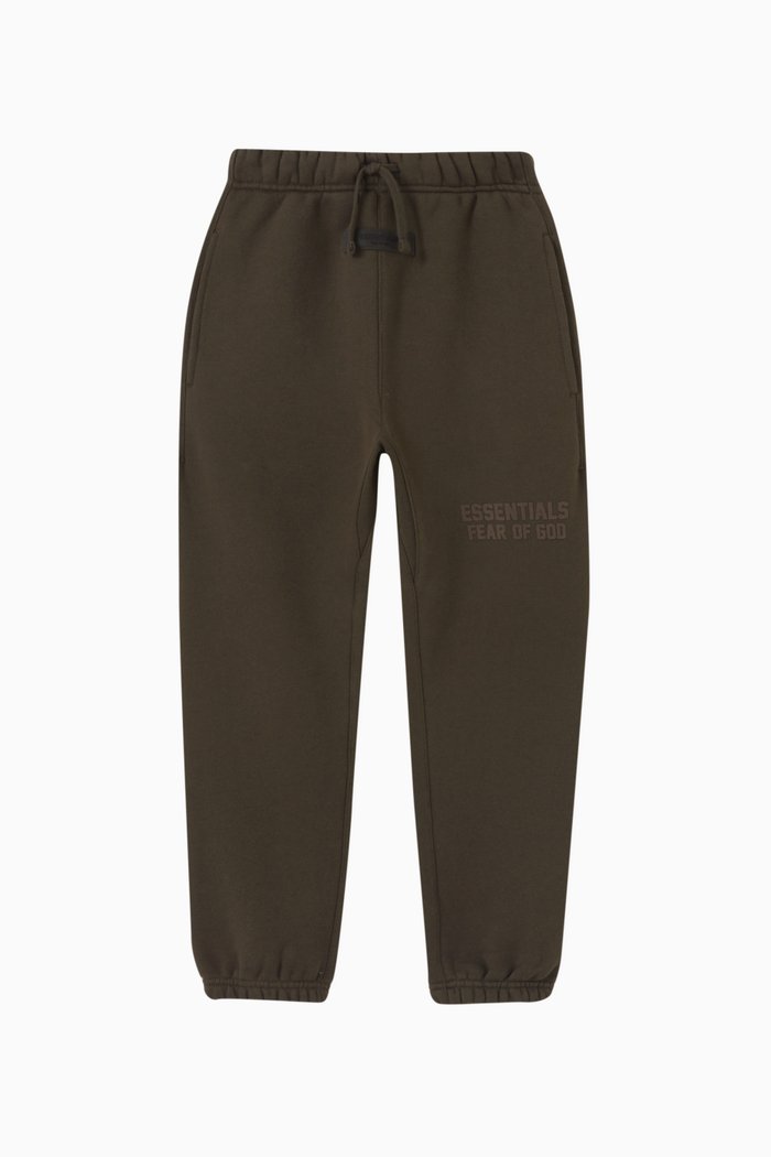 

Drawstring Logo Sweatpants in Fleece, Black