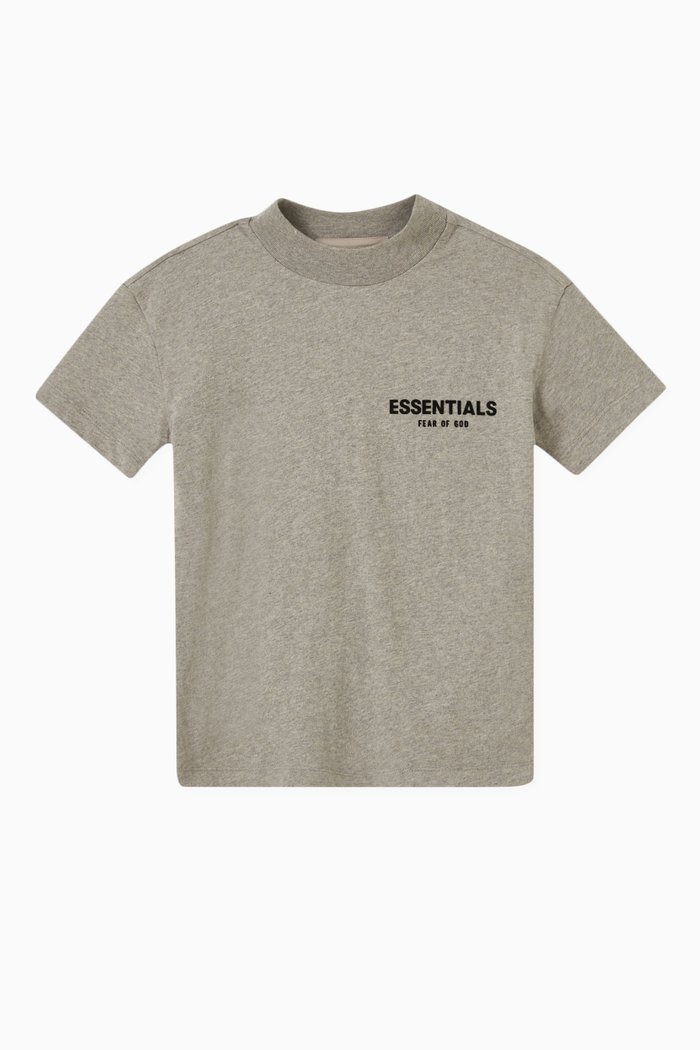 Logo T-shirt in Cotton, Grey