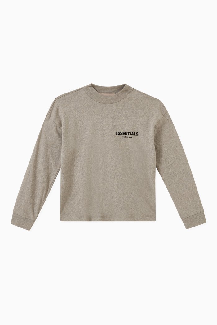 

Essentials Long-sleeve T-shirt in Cotton-jersey, Grey