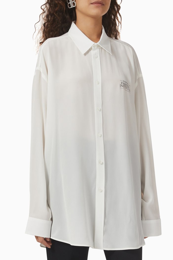 

Fluid Blouse in Satin, White