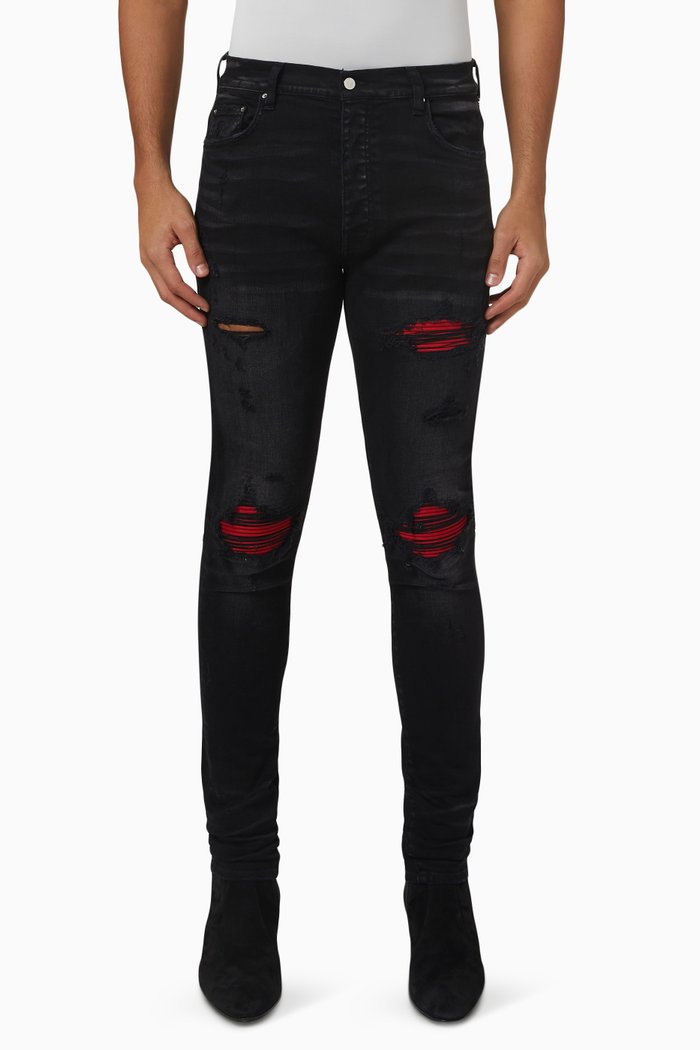 

MX1 Ultra Suede Skinny Jeans in Denim, Black