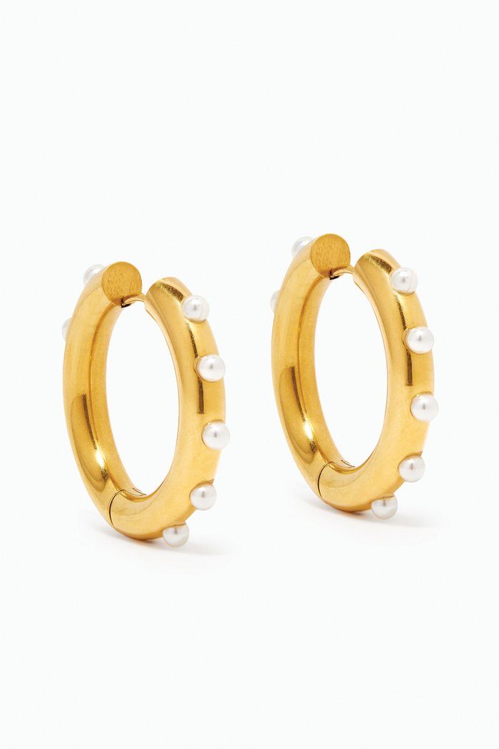 

Perla Hoops in 18kt Gold-plated Stainless Steel