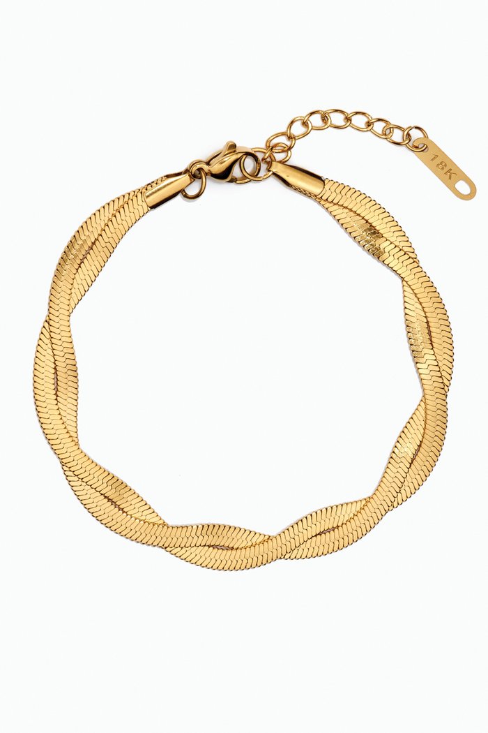 Raia Ripple Bracelet in 18kt Gold-plated Stainless Steel