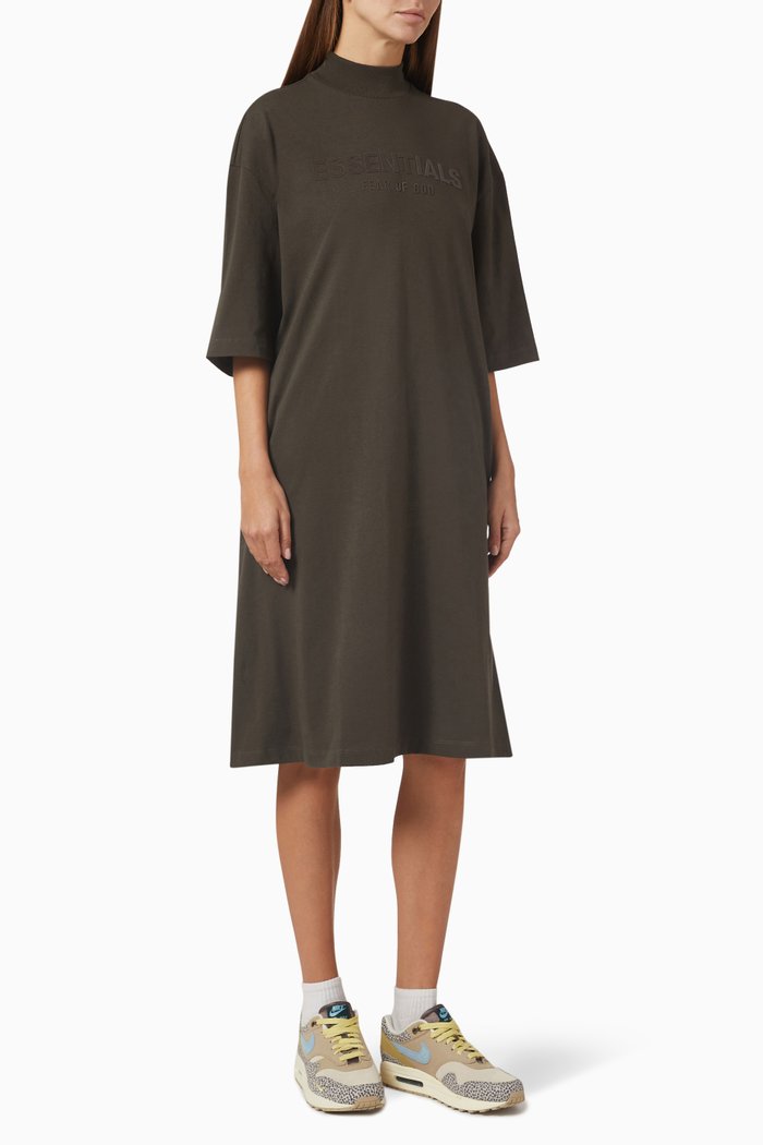 

Core Logo Midi T-shirt Dress in Jersey, Black