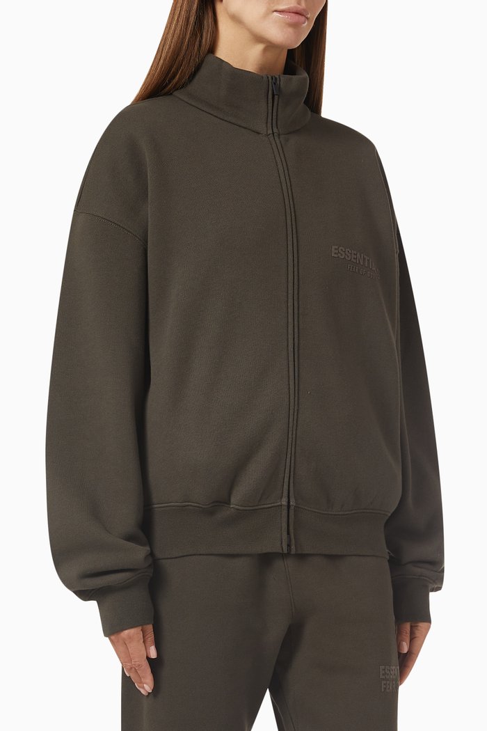Essential Zip Sweatshirt in Core Fleece, Black