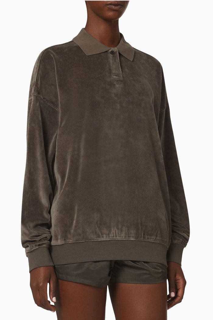 

Polo Shirt in Velvet, Black