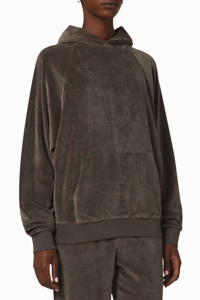 

Hoodie in Velvet, Black