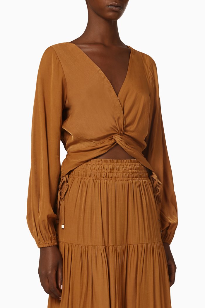 

Harper Twist Blouse, Orange