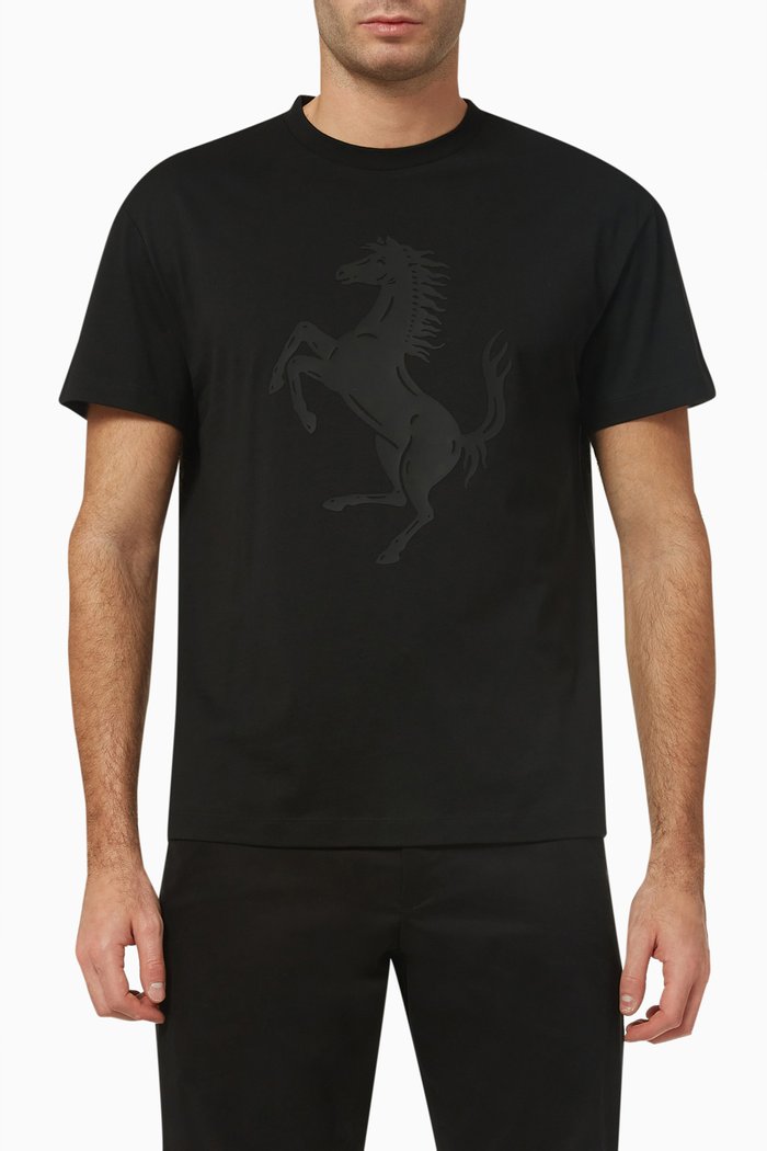 

Prancing Horse T-shirt in Organic Cotton, Black