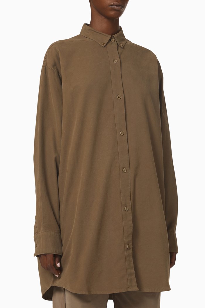 

Essentials Oxford Shirt in Cotton, Brown