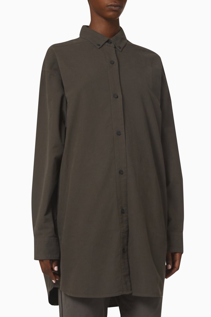 

Oversized Oxford Shirt in Cotton, Black
