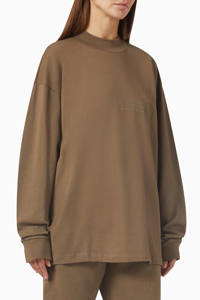 

Core Long-sleeve T-shirt in Jersey, Brown