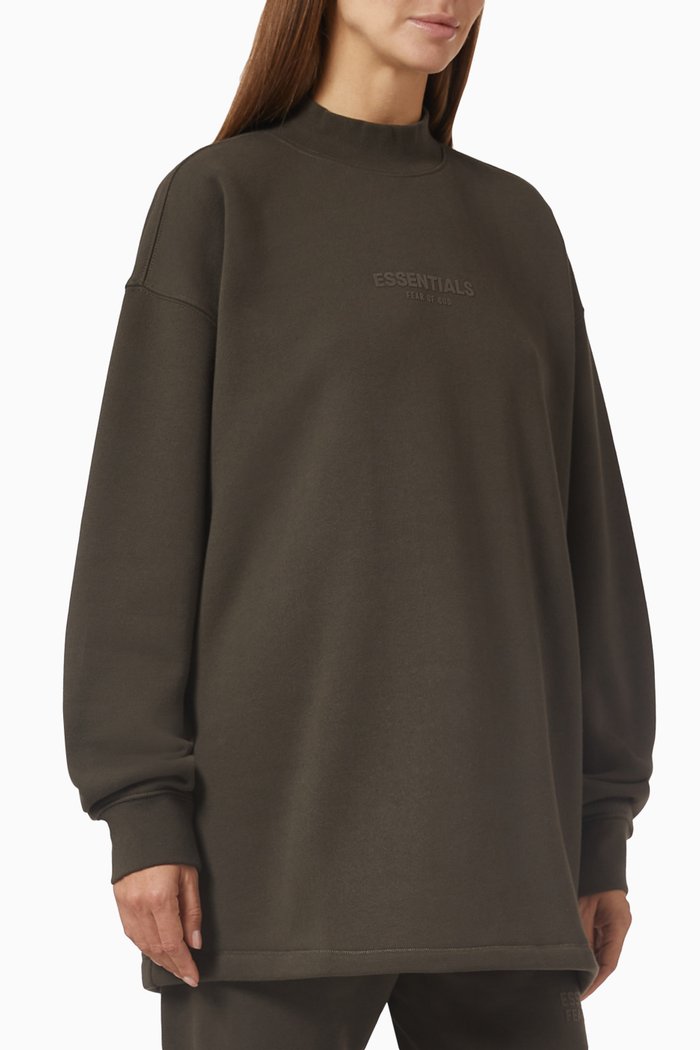 

Core Relaxed Crewneck Sweatshirt in Fleece, Black