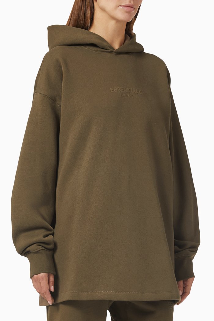 

Core Logo Relaxed Hoodie in Fleece, Brown