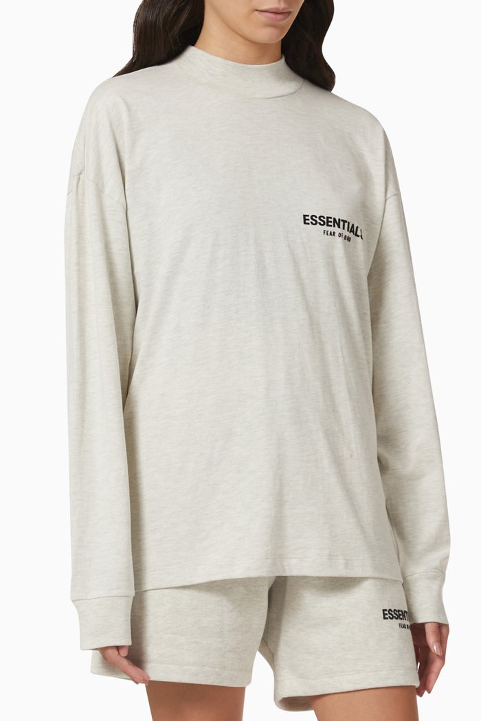Essentials Long-sleeve T-shirt in Jersey, Grey