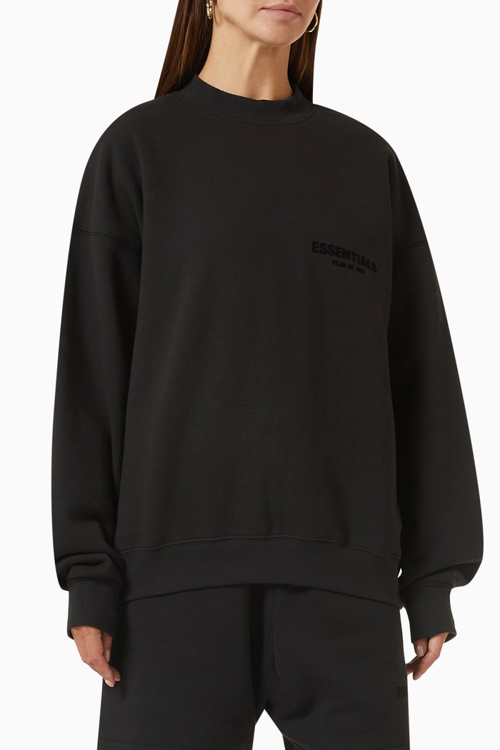 

Essentials Crewneck Sweatshirt in Fleece, Black