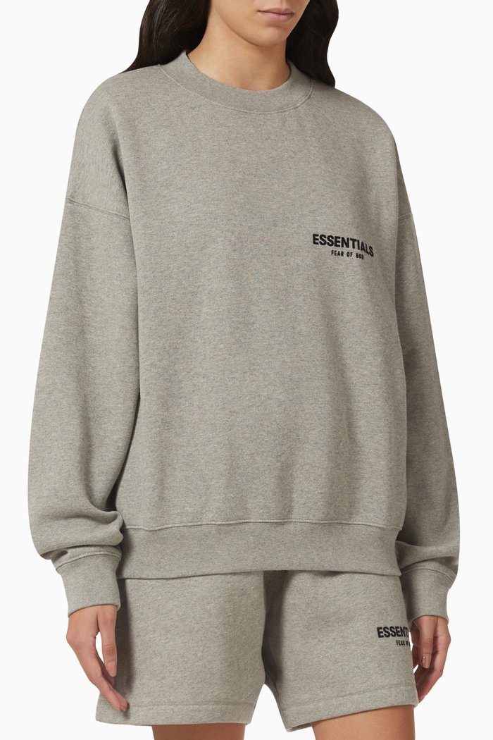 

Essentials Crewneck Sweatshirt in Fleece, Grey